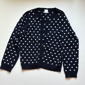 Crewcuts Navy Cardigan with White dots, 8-9 years